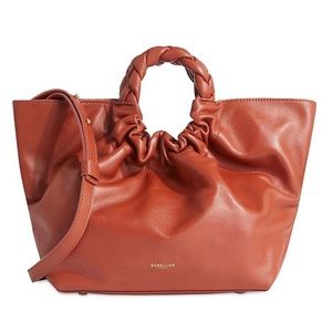 DeMellier Midi Los Angeles Braided Top-Handle Bag Terracotta Leather- like new!
